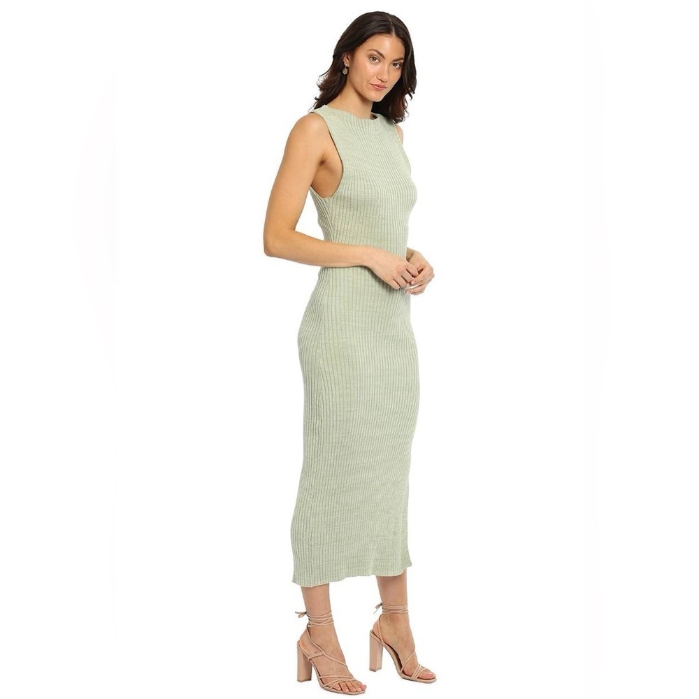 NWT Anna Quan Drew Dress 8 Sage Ribbed Knit Bodycon Maxi Vacation Resortwear - Picture 1 of 13